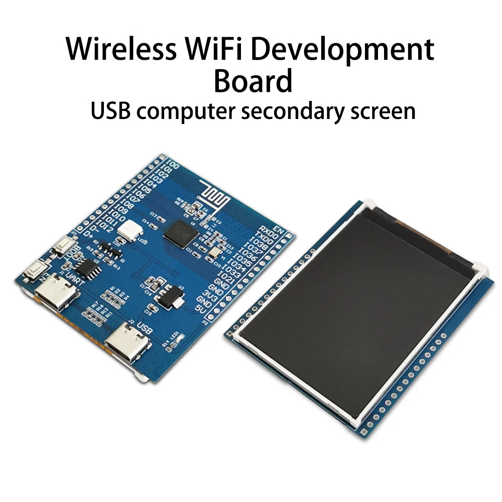 

ESP32-S2 2,4 дюймов 240*320 Win10 компьютер с двумя USB-портами Тип-C, помощник экрана, второй макетный дисплей, беспроводная плата Wi-Fi CH340K