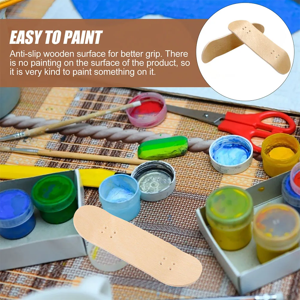 2Pcs Mini Finger Skateboard Deck Replacement Durable Wood Board for Fingerboard DIY Skateboard Replacement Parts