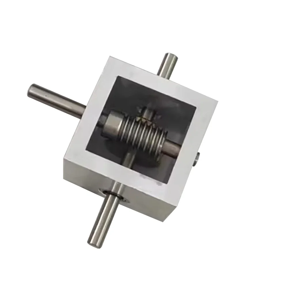 xx-Right Angle Commutator Worm Gear Reduction Mini Gearbox 90 Degree Turning Speed Ratio 1:30 Double Output Shaft Diameter 8MB