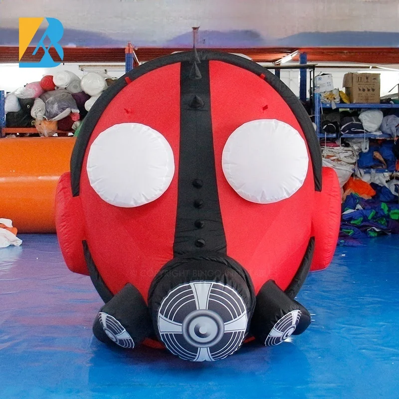 Personalized Prom Theme Giant Red Inflatable Gas Masks for Event Party Decoration Toys