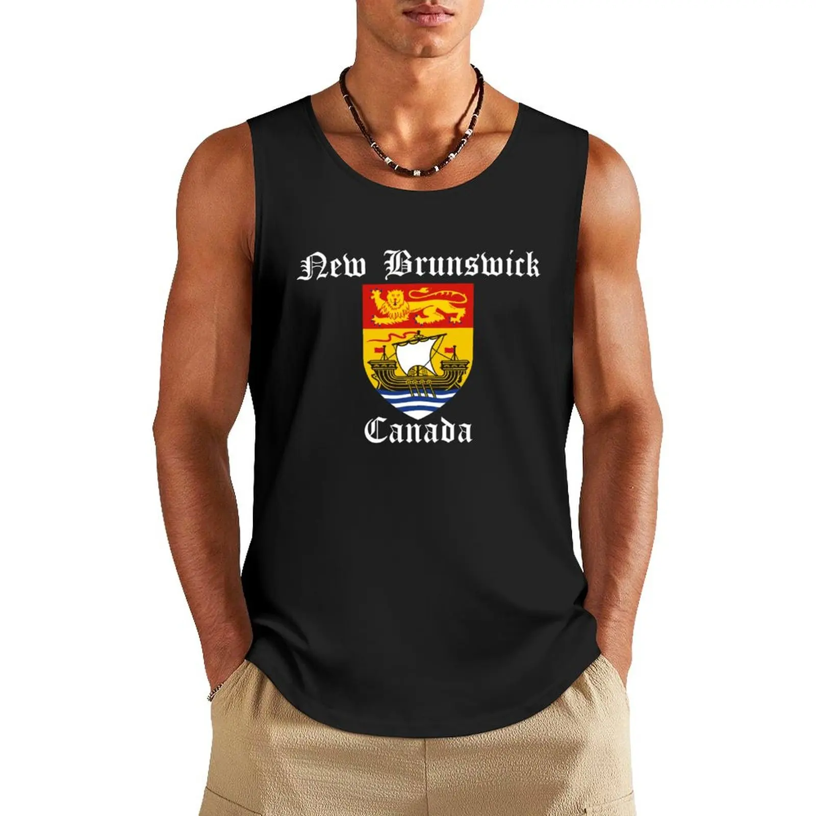 

New Brunswick Canada Coat of Arms Tank Top Man summer clothes t-shirts man