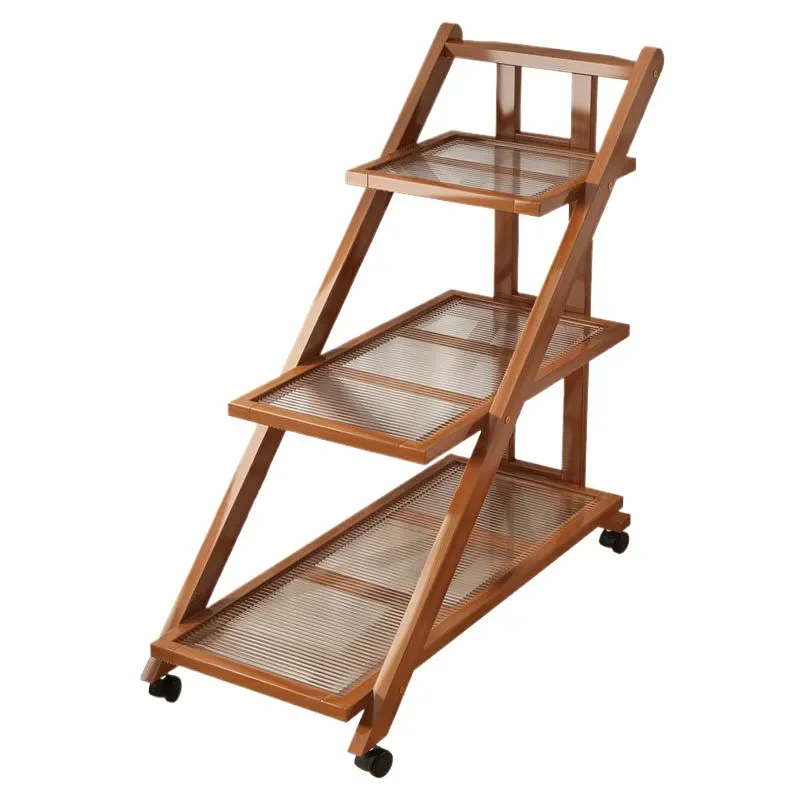 Adjustable Floor to Ceiling Folding Bookshelf Multi Tier Rolling Storage Rack for Living Room Sofa Side Simple Home Organizer