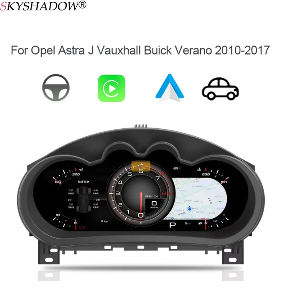 For Opel Astra J Vauxhall Buick Verano 2010-2017 12.3“ Dashboard Instrument Car Digital Cluster Cockpit Speedometer LCD