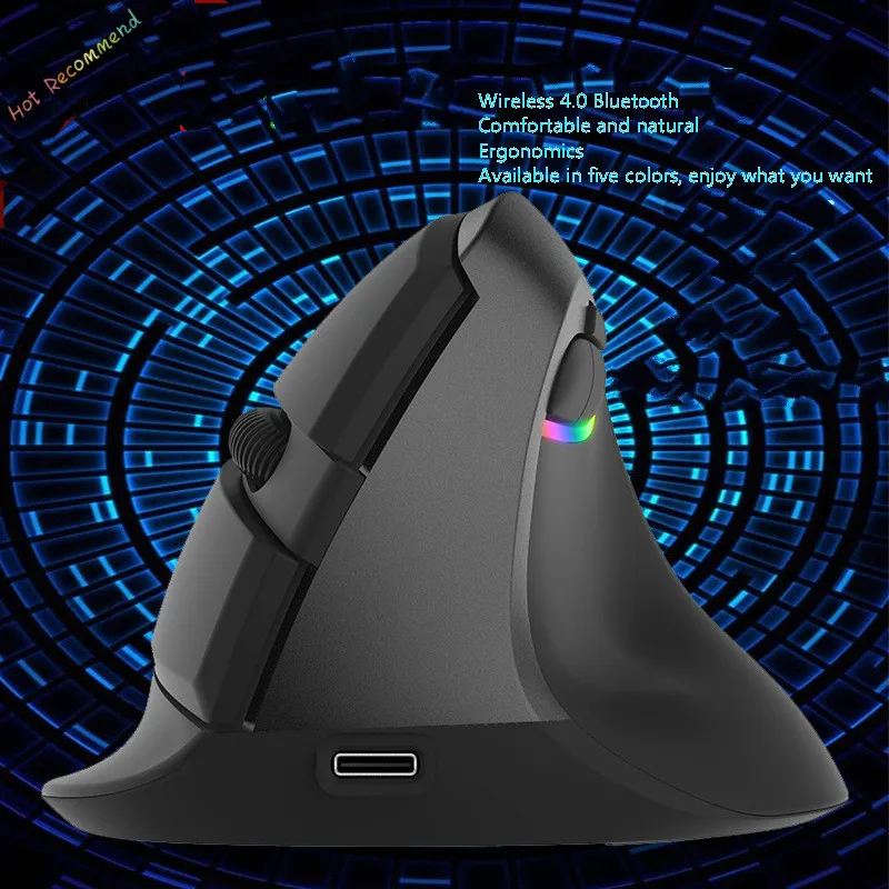 

Mini vertical mouse new Bluetooth 4.0 wireless mouse office mute mouse charging 2400dpi four-speed adjustment Gaming Mouse Gamer