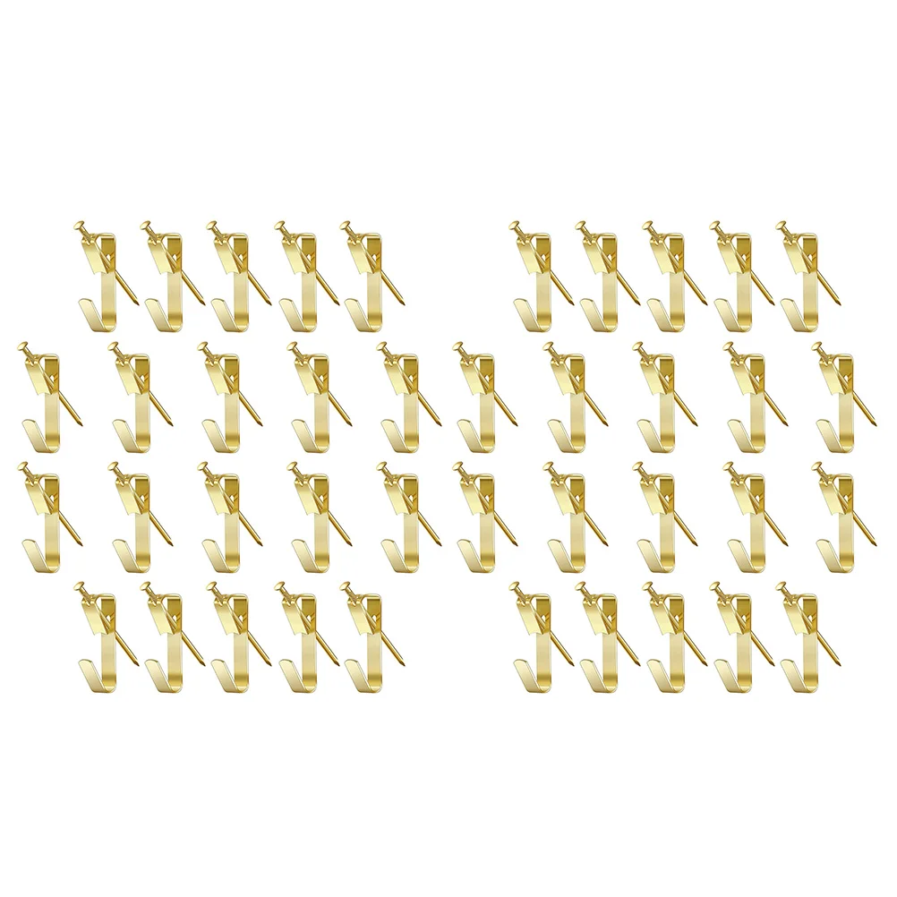 

50 pcs Heavy Duty Picture Hanger Drywall Hooks Hanging Kit Sturdy Nails Long Use Practical Walls Gallery Artworks