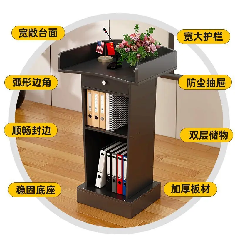 

Simple and modern welcome hotel Reception registration Lecture desk Consultant shopping guide Small podium Chair speech podium