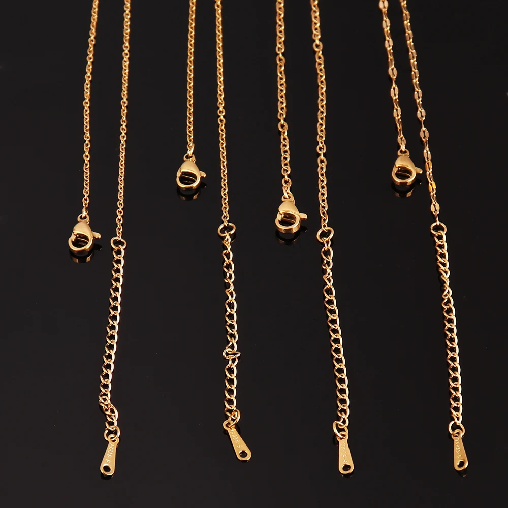 10pcs/Lot 316L Stainless Steel Necklaces Link Chains Necklace Choker Necklace for Women Choker For Jewelry Making Wholesale