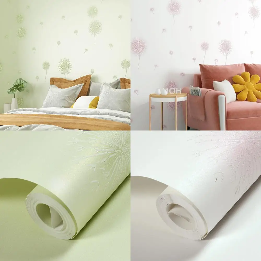 Dandelion Cottage Floral Wallpaper for Bedroom 2025 New Non Self Adhesive Eco Friendly Nonwoven No Glue Childrens Room Wall Pape