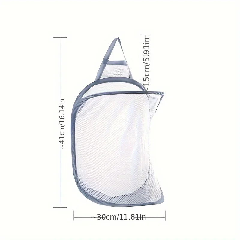 1pc Foldable Laundry Basket, Bathroom Clothes Storage Hanging Bag, Household Wall Mounted Dirty Clothes Basket, Laundry Hampers - view 5