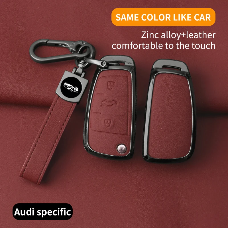 Fashion Zinc Alloy Car Key Case Cover for Audi A1 A3 A6 A6L Q2 Q3 Q7 TTS R8 S6 RS3 Car Key Protector Shell Interior Accessories