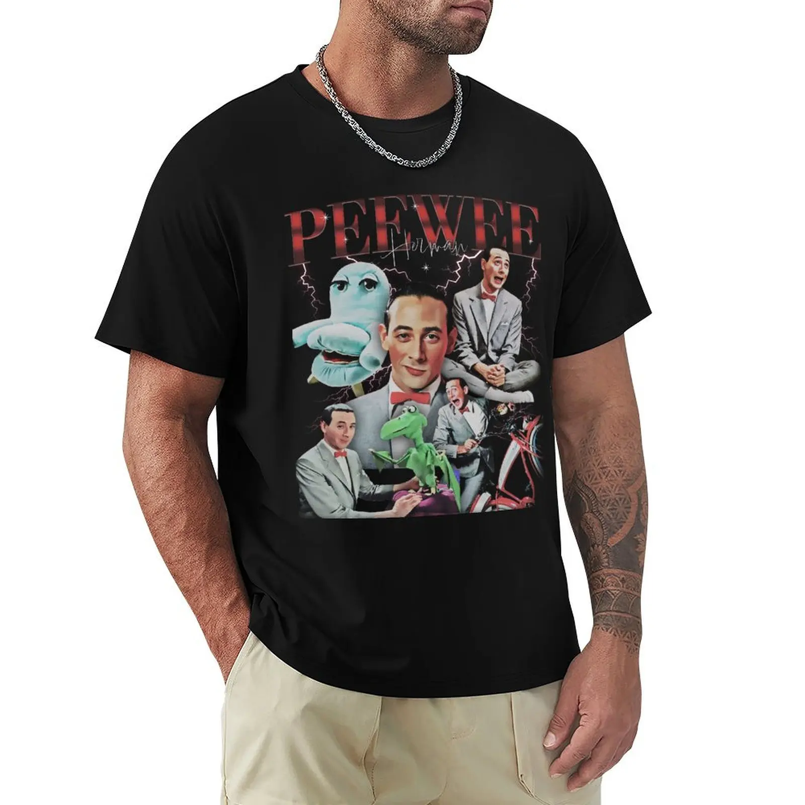 

Peewee Herman Collage T-Shirt customizeds Man t-shirt anime stuff plain white t shirts men