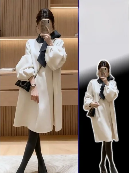 

plus Size Women's Hepburn Sle Dr with Knot Mid-Length Spring New Arrival Skin-Friendly Breathable A-Line Dr