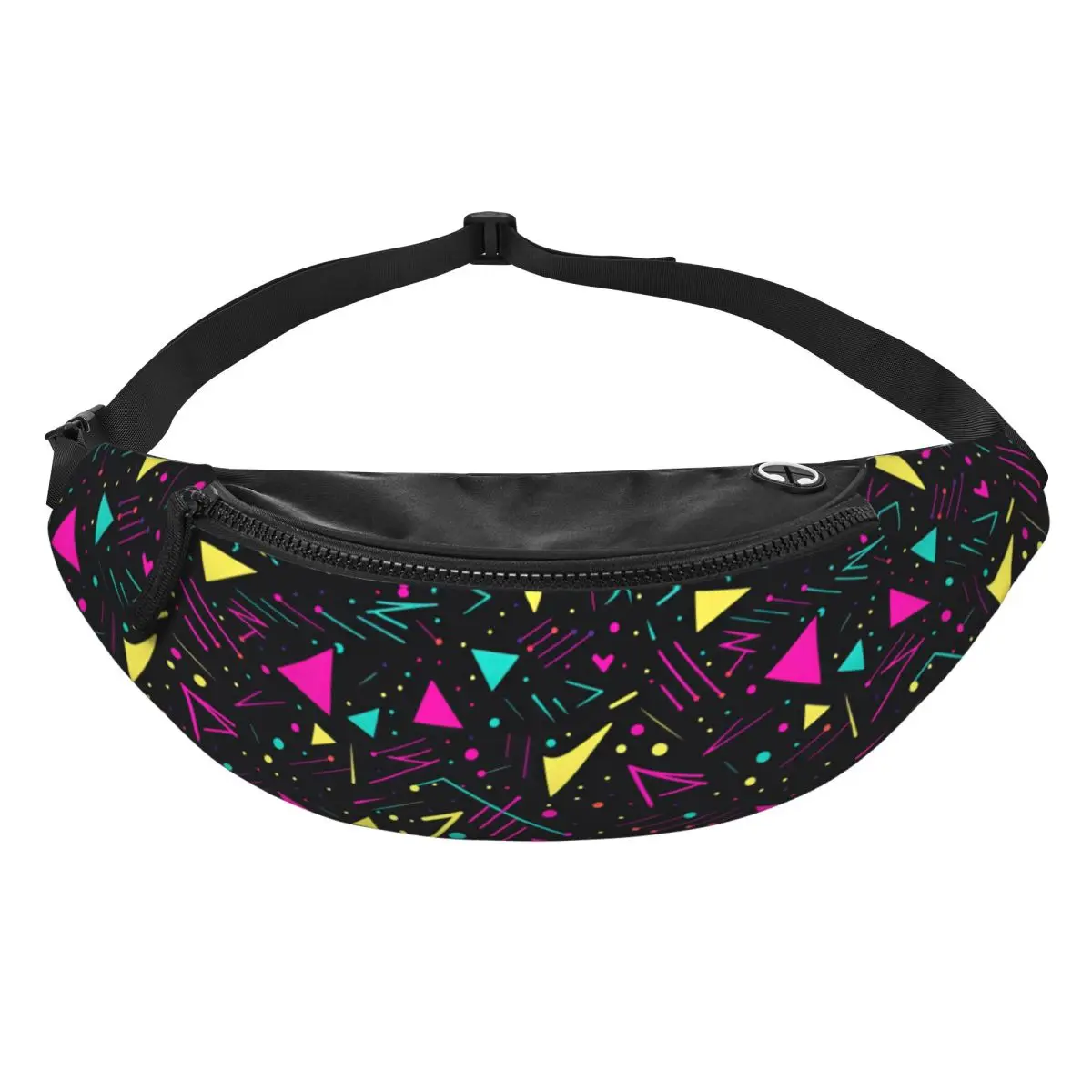 Custom Cool Pop 80s 90s Retro Pattern Fanny Pack for Traveling Men Women Crossbody Waist Bag Phone Money Pouch