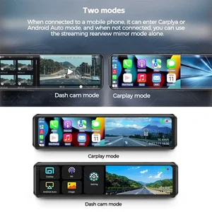 K4 11.26 بوصة carplay & الروبوت السيارات 4K 2160p واي فاي داش كام مرآة الرؤية الخلفية سيارة DVR GPS الملاحة مسجل الفيديو عدسة مزدوجة أفضل 10 كاميرا تجسس مرآة مبيعا - رقم 1