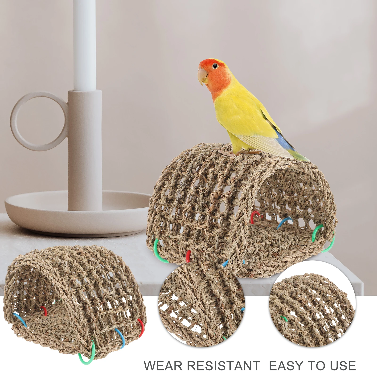

Rattan Bird Nest Large Handwoven Woven Straw Bird House for Parrots Pigeons Garden Entrance Door Breeding Place Pet Supplies