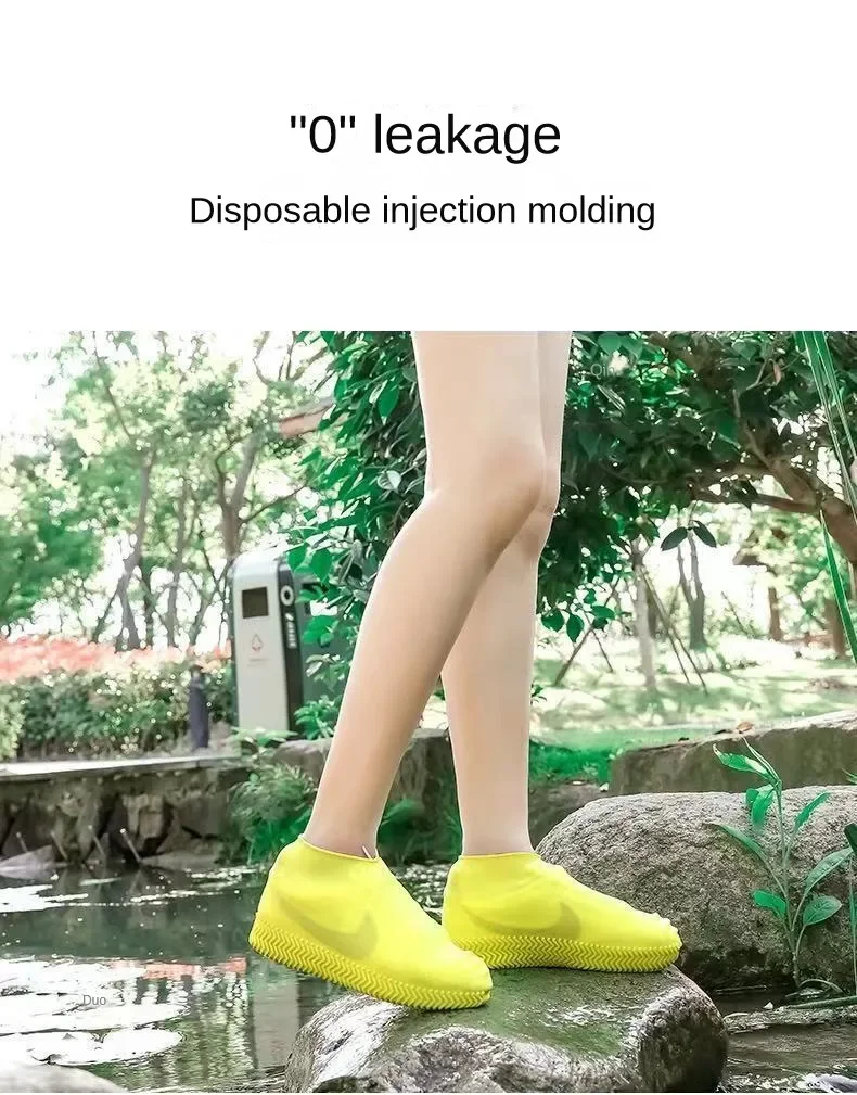 Slip-resistant Silicone Rain Shoe Covers Durable Waterproof Rubber Overshoes Portable Rain Gear Accessories for Men Women Outdoor Activities