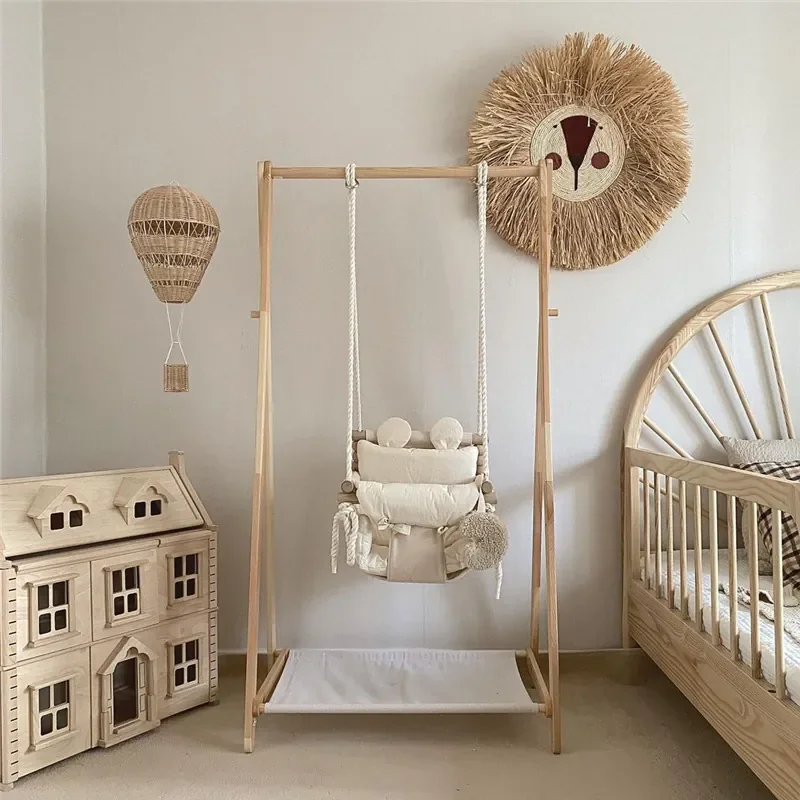 For Ins Style Korean Infant Home Indoor Hanging Chair For Coaxing Baby Small Hanging Basket Cloth Rocking Chair Children