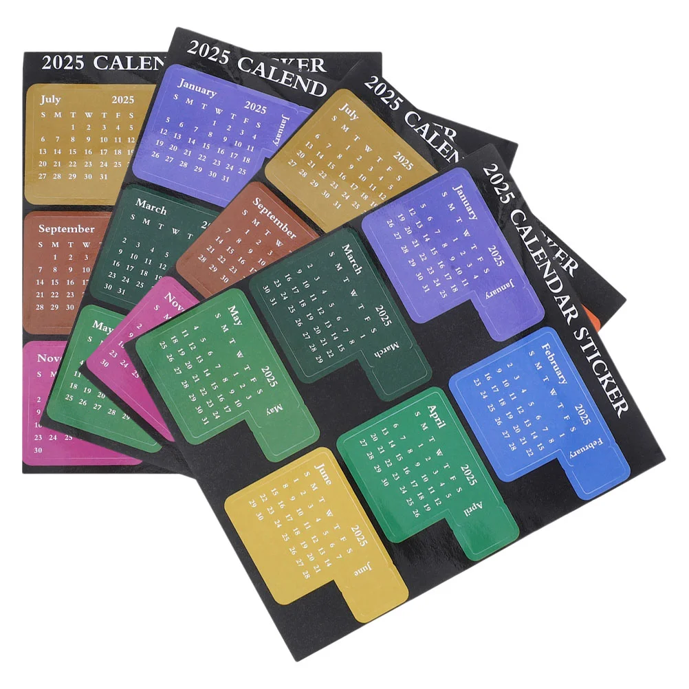 2 Set Index Calendar Stickers Planner Month for Daily Pads Notebook Date Convenient Tabs Paper 2025 Office