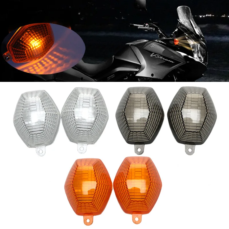 2Pcs Motorcycle Turn Signal Light Lens Cover For SUZUKI DL1000 V-Strom DL650 DRZ400 S/SM SFV 650 SV 650/1000