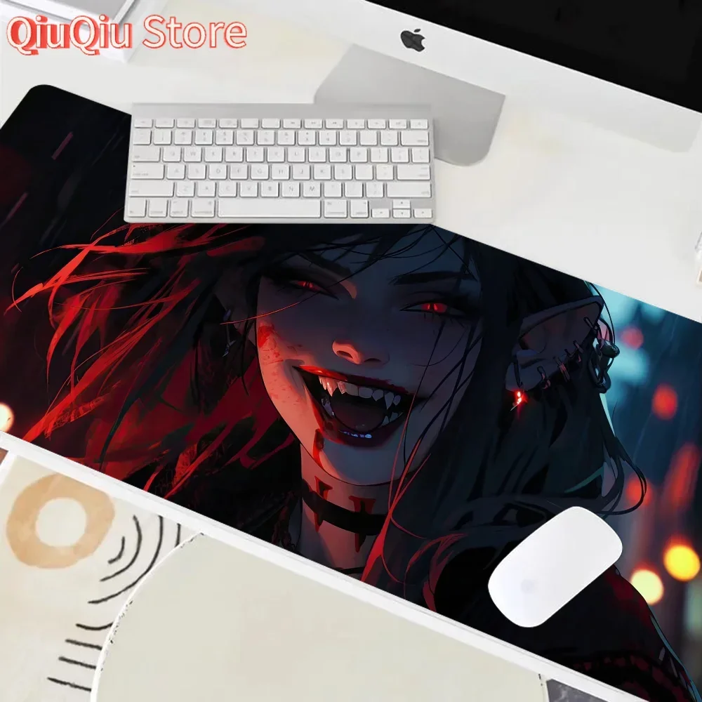 Elf Vampire Fantasy Girl Mousepad Mouse Mat Desk Mat With Pad Gaming Accessories Prime Gaming XXL Keyboard Pad Padding Mat