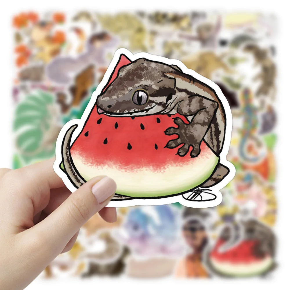 10/50 قطعة لطيف الكرتون الحيوان أبو بريص الكتابة على الجدران ملصق الإبداعية مضحك DIY بها بنفسك كوب ماء Suitase الغيتار سكيت دراجة نارية خوذة