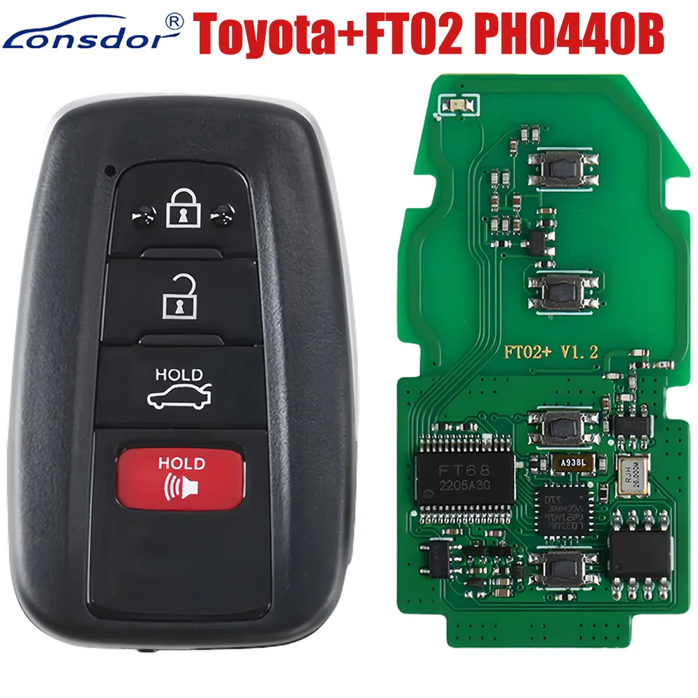 Lonsdor FT02 PH0440B Update Version of FT11-H0410C 312/314/433.58/434.42 MHz for T-oyota Smart Key PCB Frequency Switchable