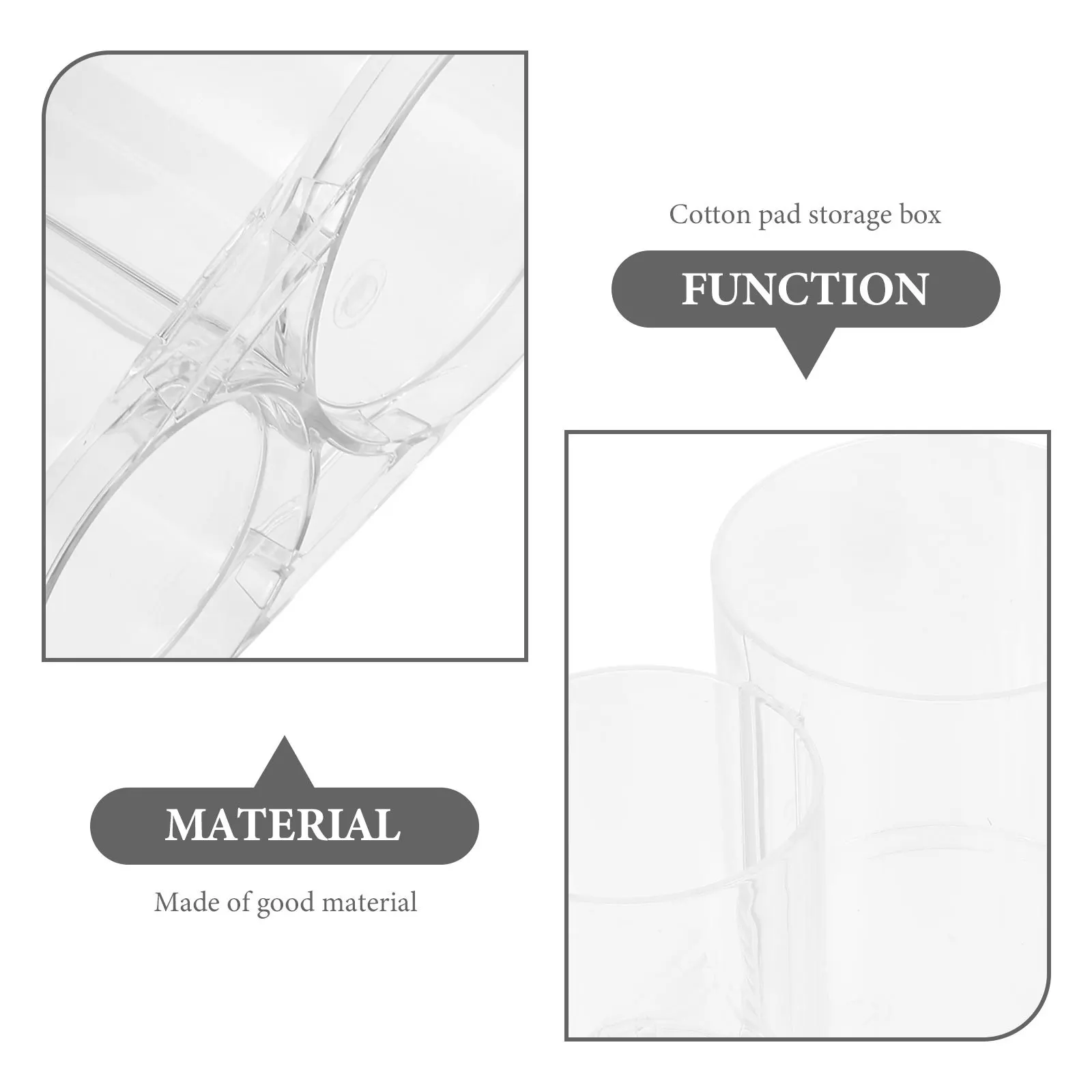 

Cotton Swab Holder Transparent Acrylic Storage Box Suitable for Cotton Pads Powder Puff Small Items Bathroom Organization Clear