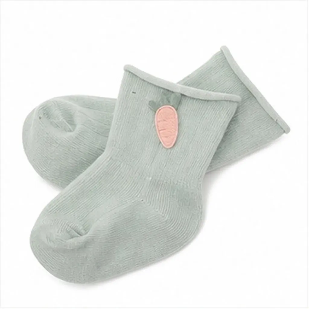 1Pair Newborn Midcalf Cotton Socks Comfortable Anti-Slip Grip Socks for Toddlers Walking Stay-on Design Sweatabsorbent