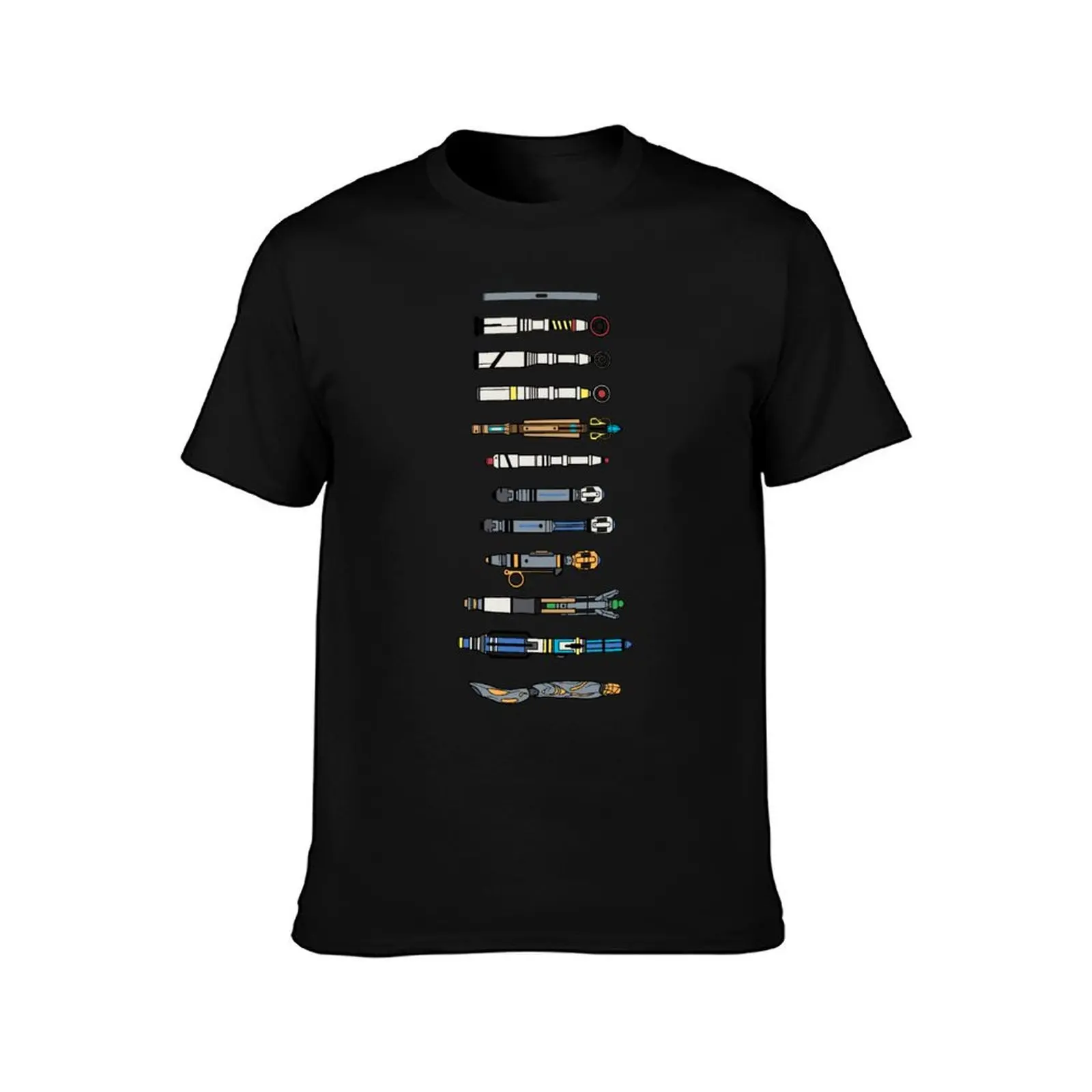 Evolution of the Sonic Screwdriver T-Shirt Basic Solid Color Casual Tee Shirt T-Shirt