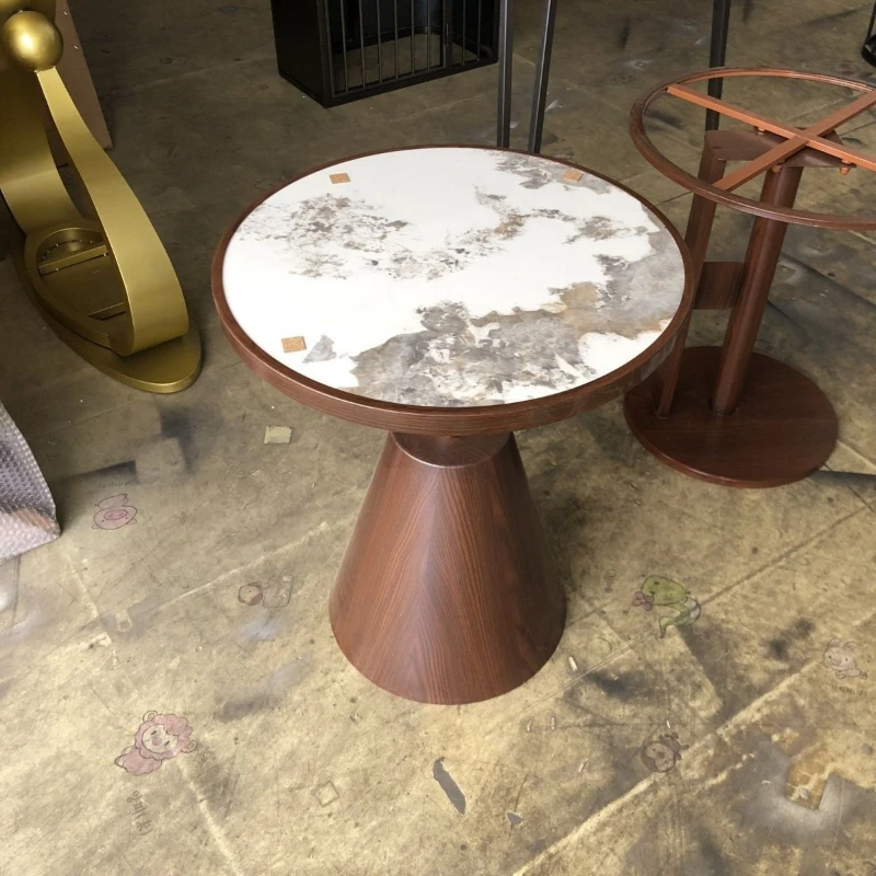 Modern light luxury simple rock slab coffee table home and commercial hotel sofa corner balcony