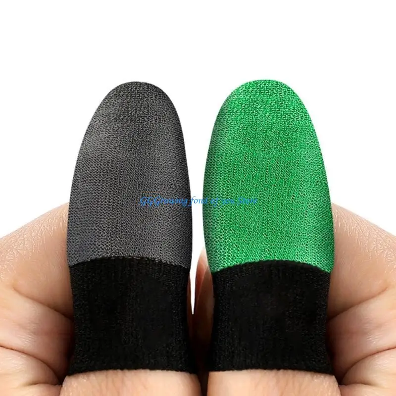 

H9EB 1 Pair Finger Sleeves Cover for Mobile Games Sweatproof Luminous Finger Cover