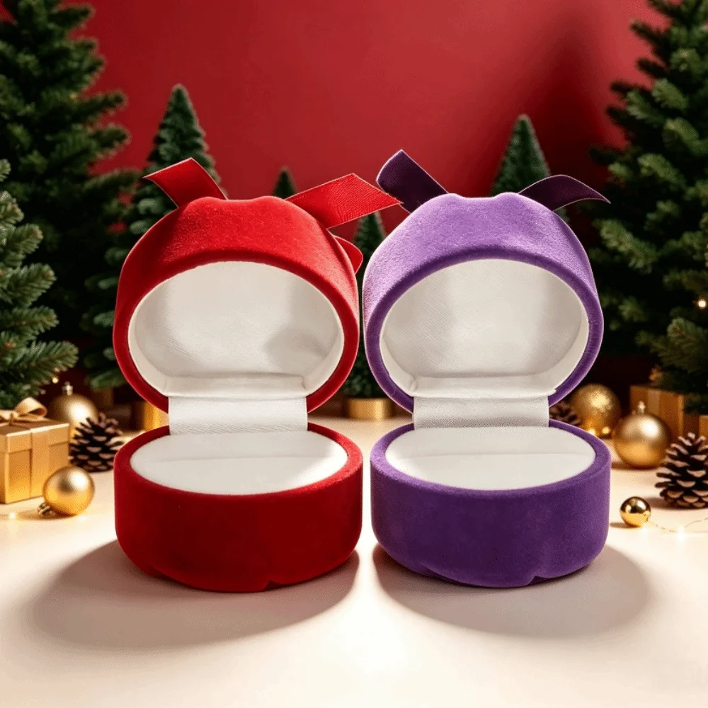 Wedding Christmas Jewelry Box Anti-collision Storage Crown Snowflake Bell Rings Box Romantic Portable Flannel Jewelry Organizer