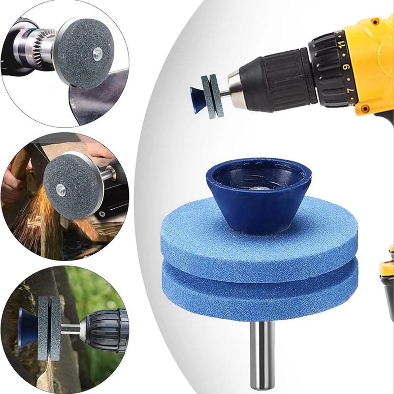 Blade Sharpener Lawn Mower Sharpener Lawnmower Blade Sharpener For Drill With Blade Balancer, Mower Blade Sharpener For Drill