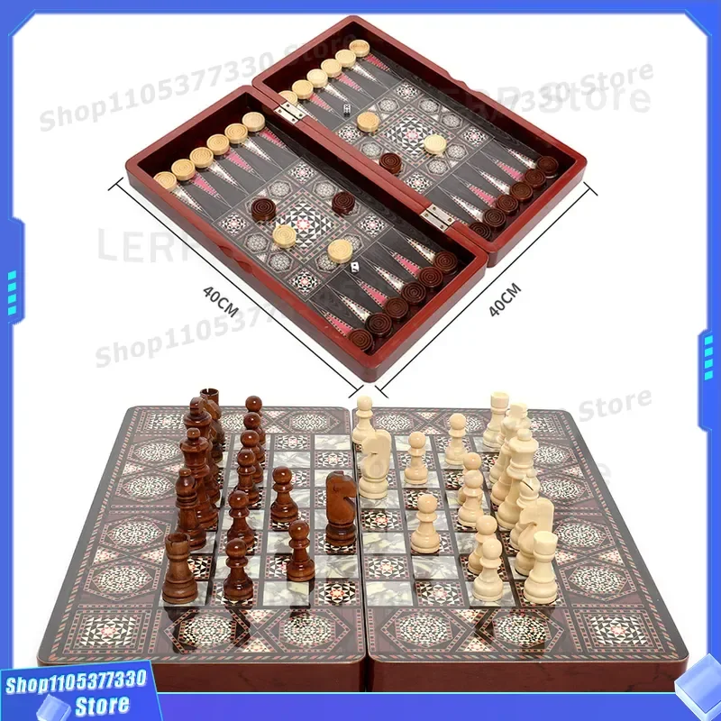 40cm 3 in 1 Multifunctional Chess Board Game Table Toy for Kids Children Puzzle Gift Box Packaging Educational Brain Teaser