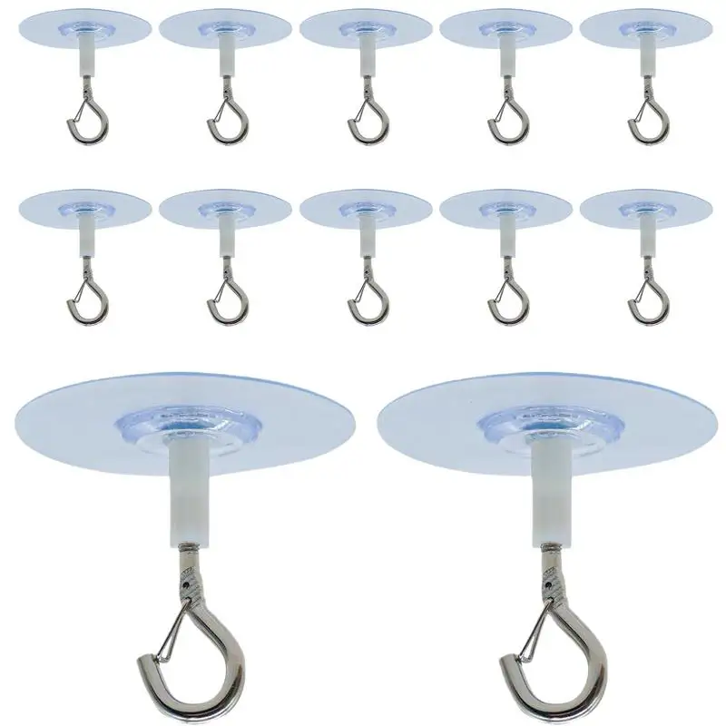 Ceiling Hook No Damage 12PCS Ceiling Hanger Hooks Wind Chime Hanger Sticky Eye Hooks For Suspending Light Plants Ceiling Decor