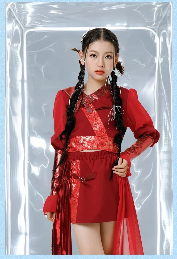 Neues 2026 Chinesisches Jazz-Tanzkostüm, Kinder-Modell-Laufsteg-Show, Mädchen-Klassisches Tanz-Performance-Kostümset – Detail 5
