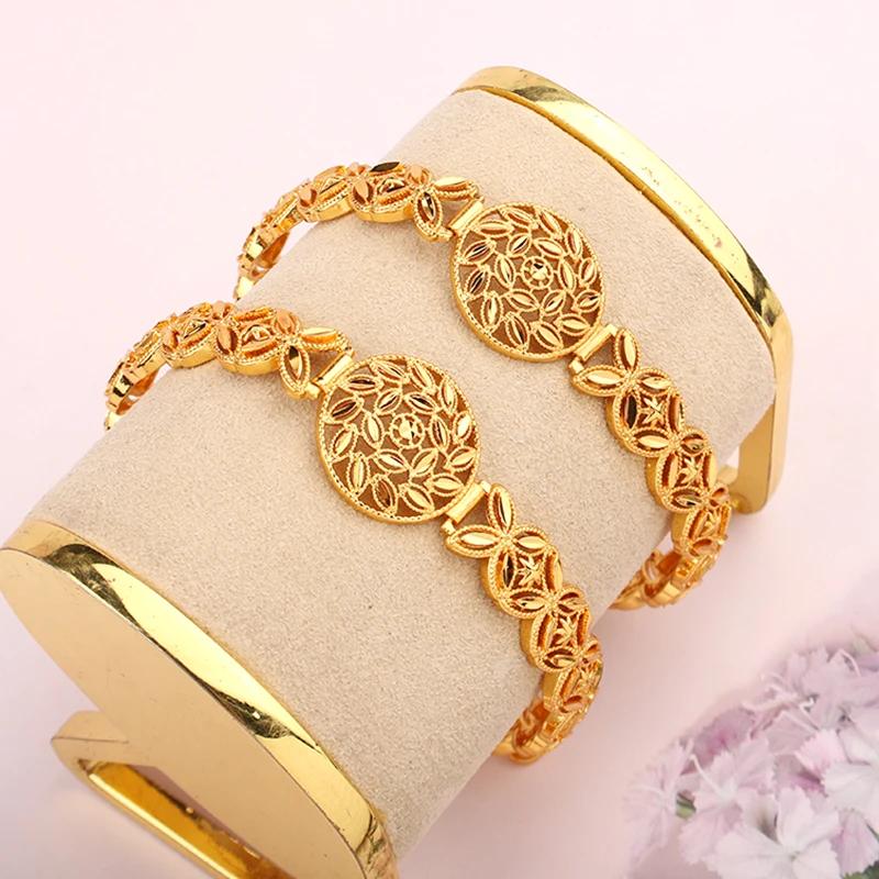 سوار إيطالي مطلي بالذهب 24k للنساء ، عربي ، دبي ، مجوهرات الزفاف ، سوار معصم للمناسبات ، إكسسوار للحفلات ، حلية إيطالية