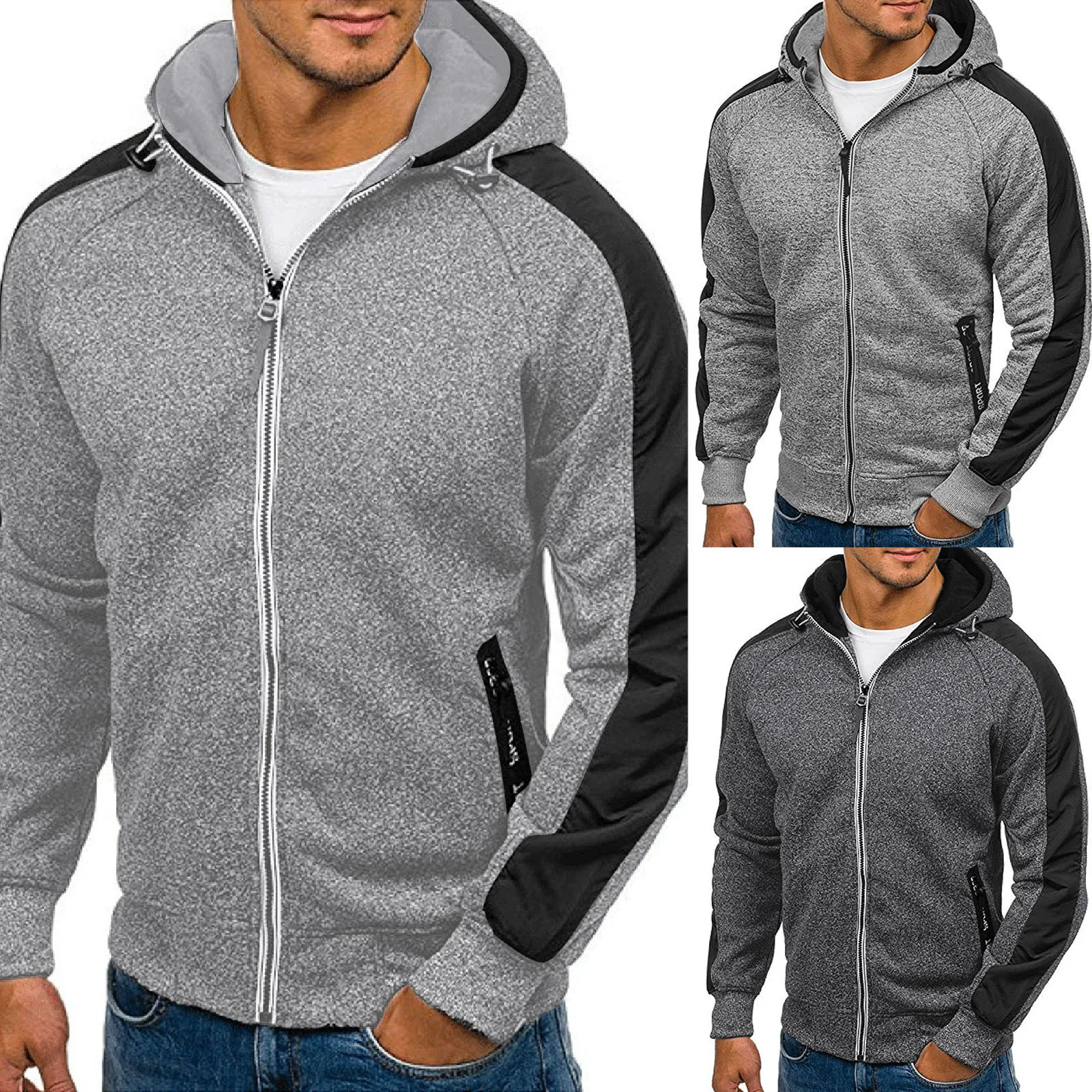 

Plus Size Hoodie Men Autumn Winter Full Sleeve Zipper Cardigan Men Hoodies Sweatshirts Casual Slim Solid Hooded Sweatshirt Men