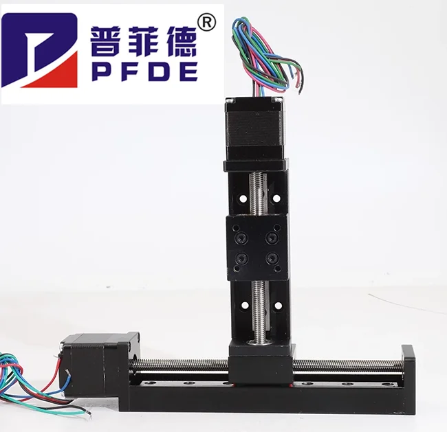 ONLY NEW T-type Mini Sliding Table 50/100/150/200mm For Linear Rail Guide With Nema11 28mm Stepper Motor For CNC 3D Printer