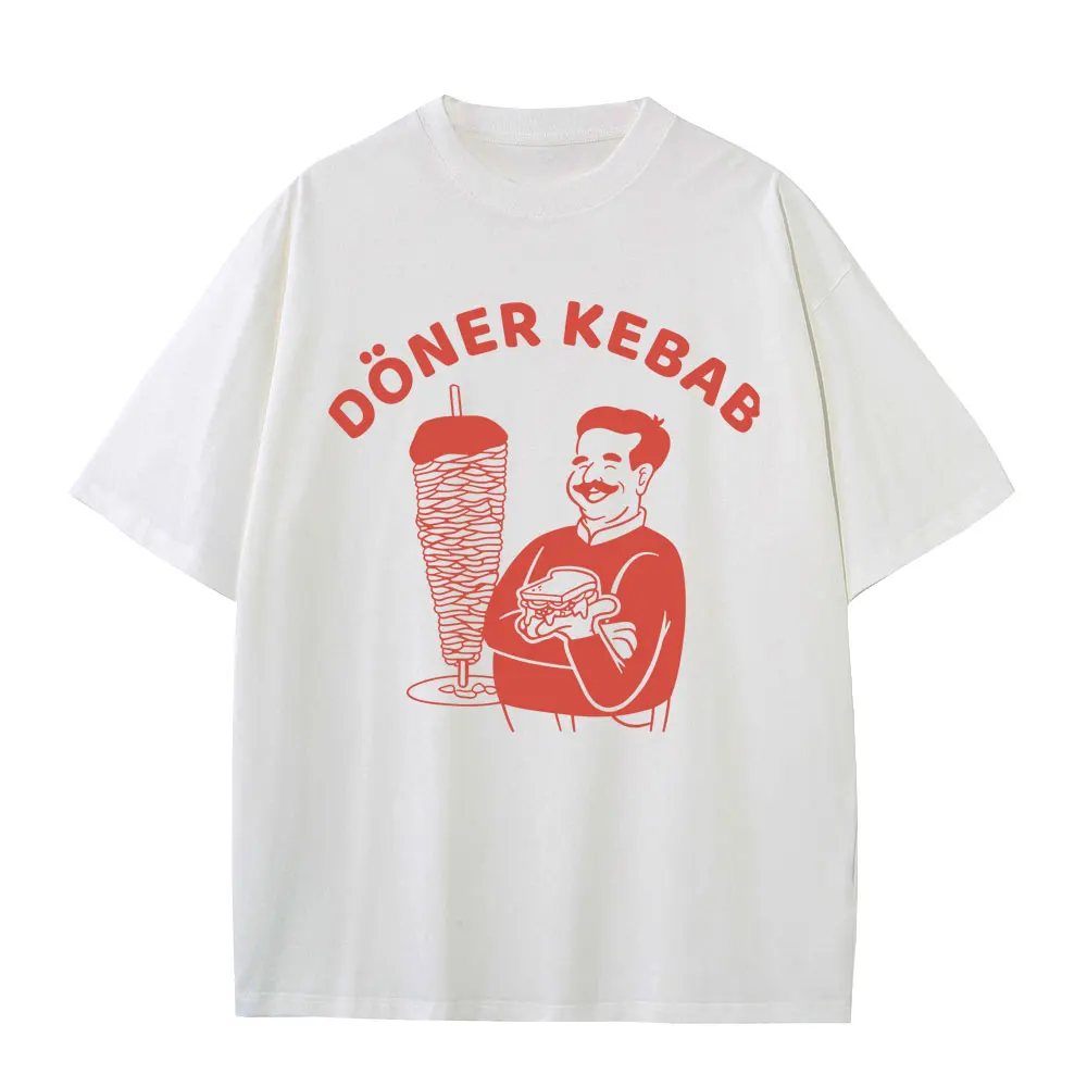 

Doner Kebab Funny Meme Graphic T-shirt Men Pure Cotton Oversized Short Sleeve T-shirts Casual Summer Oversized Unisex Streetwear