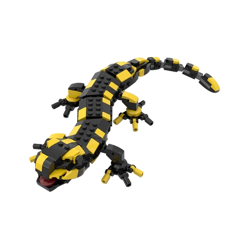 BuildMoc Gecko-10 Lizard Dinosaur Mecha Building Blocks Set Reptile Little Fire Salamander Animal Bricks Toys For Children Gifts