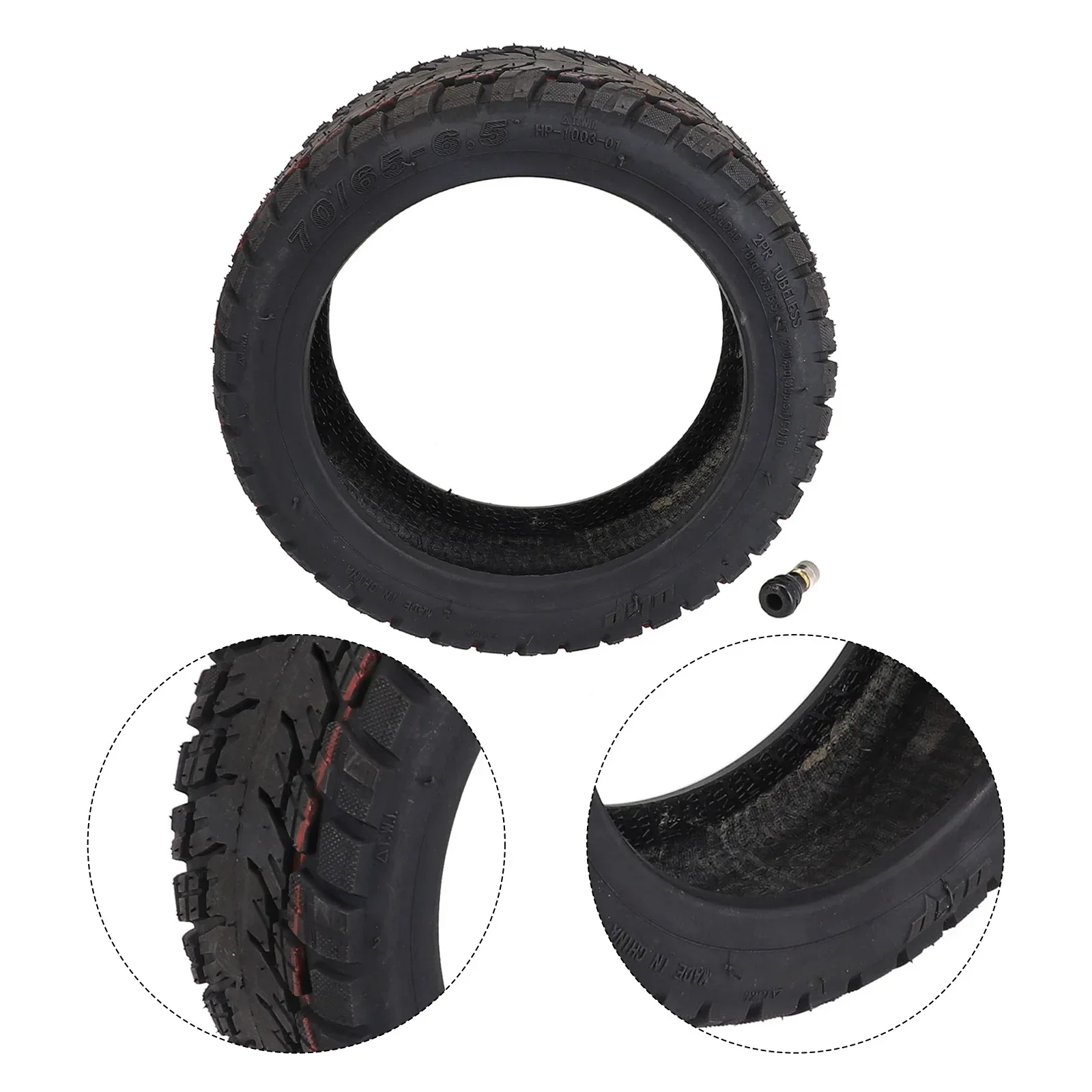 Reliable Replacement Option, Offroad Tubeless Tyre, 10 inch 10x2 75/6 5 Tire for Electric Scooter, Long lasting