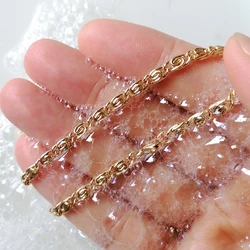 18K Gold Stainless Steel Anklet Barefoot Sandals Women Ankle Chain 23-28cm High Polished Paper Clip Charm 9