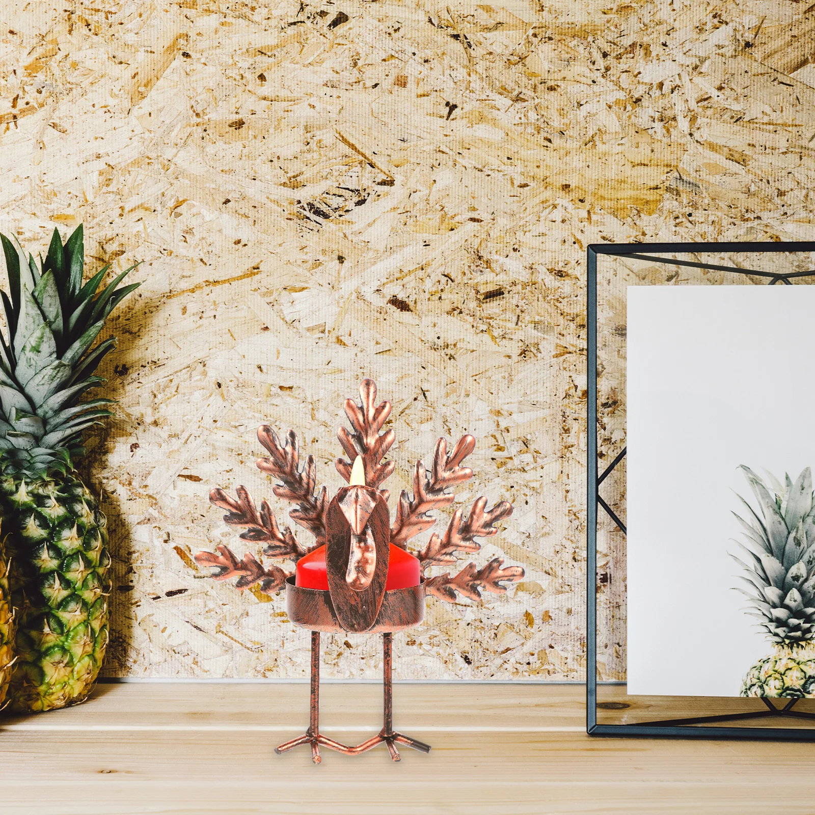 

6pcs Iron Holders Thanksgiving Decorative Candlesticks Home Party Centerpiece Ornament Sturdy Metal Table Turkey Candles