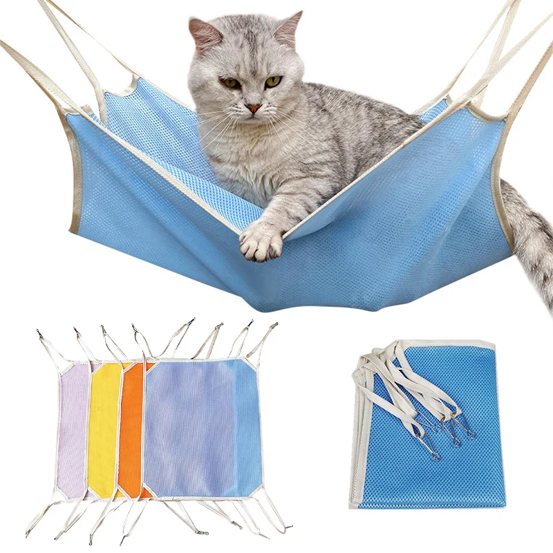 Cat Hammock Bed Hanging Pet Cage Hammock Summer Breathable Cat House Swing Cushion Mat for Sleeping Pet Supplies