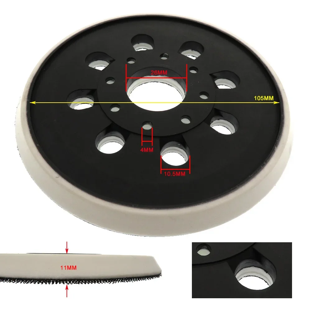 5IN 8Hole Polishing Disc Polishing Pad Replacement Hook And Loop Backing Pad 125mm Sanding Pad For Bosch GEX 125-1 A, PEX 220