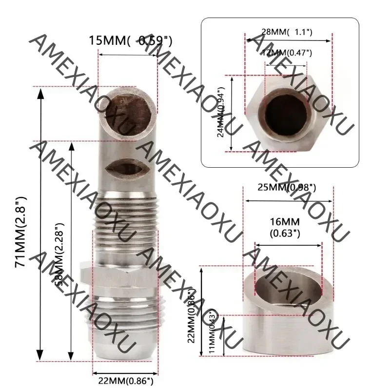 Stainless Steel E-VAC Scavenger Kit Exhaust Vacuum Kit Catch Can Vent With T304 SS E-VAC fitting M18x1.5