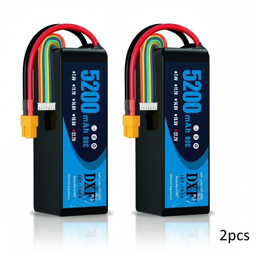 2PCS DXF 2S 3S 4S 6S Lipo-batterij 8400mAh 9200mAh 10000mAh 6500mAh 8000mAh 7000mAh 6200mAh 5200mAh 7.6V 11.1V 15.2V 14.8V 22.2V