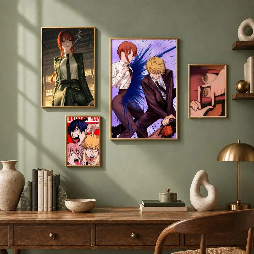 Bold Anime Chainsaw Man Makima Poster HD Self-Adhesive No Residue After Removal Ideal for All Kinds of Wall Decor