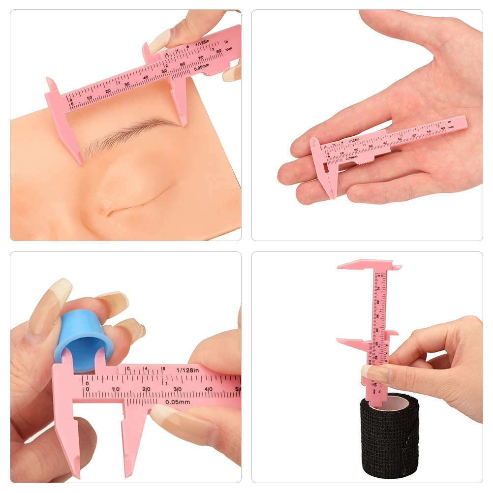 Règle d'espacement des sourcils, étriers en plastique de 80mm, outil de mesure de cartographie du visage coulissant manuel, fourniture de maquillage, échelle pratique 10 pièces